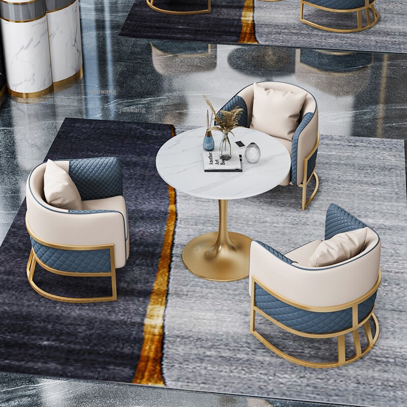 Sofa Sets Nordic Living Room Hotel Lobby Leisure Table Sets 