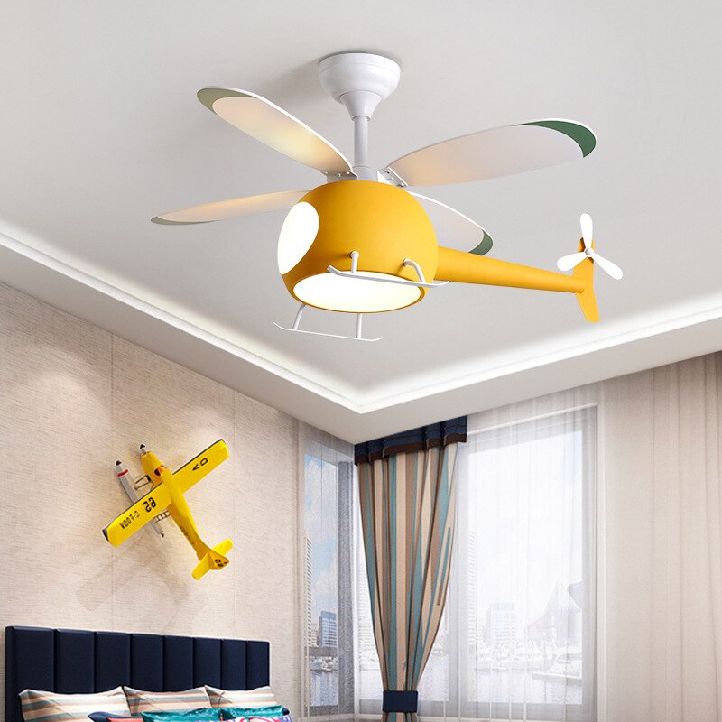 Children's Room Lighting Modern Led Pendant Light Kids Room Aircraftfan Light