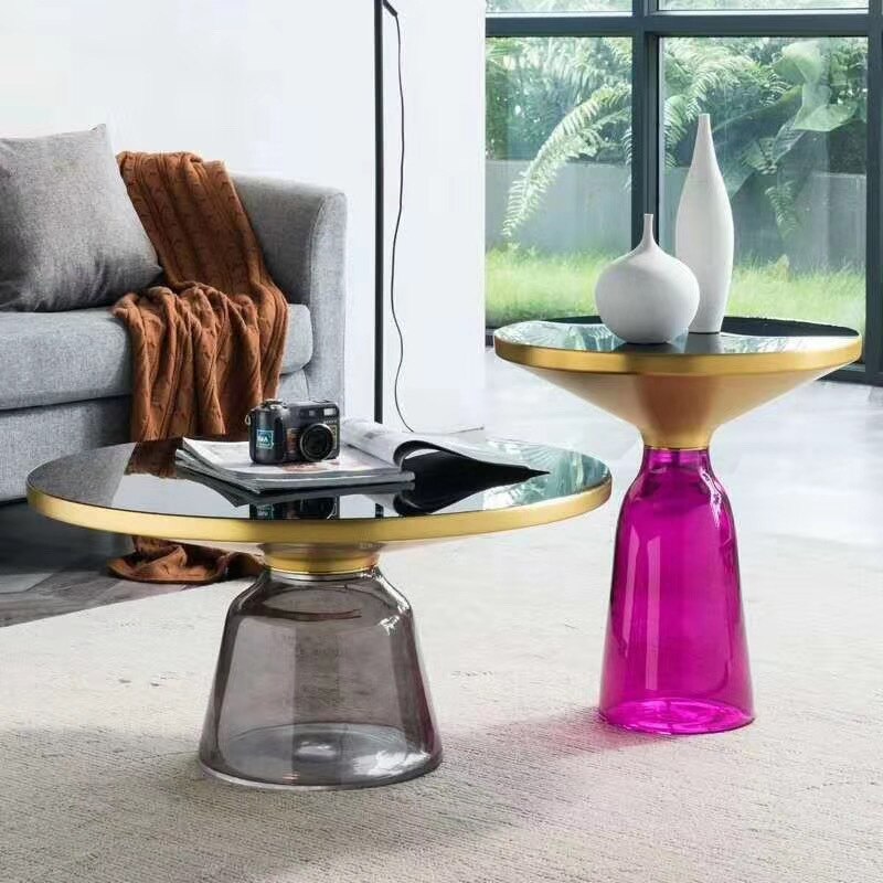 Classic Design Round Glass Couchtisch Side Table Luxury Coffee Glass Tables