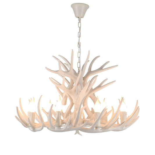 Chandelier American Country Antler Pendant Lights Candle Antler Lighting Antler LOFT Resin Deer Horn Chandeliers