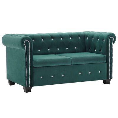 Velvet Modern Living Room 2 Seater Wing Sofa