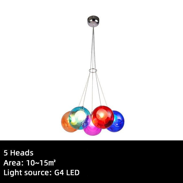 Children's Room Lighting Creative Glass Light Colorful Pendant Lamps Kids Room Hanging Lights