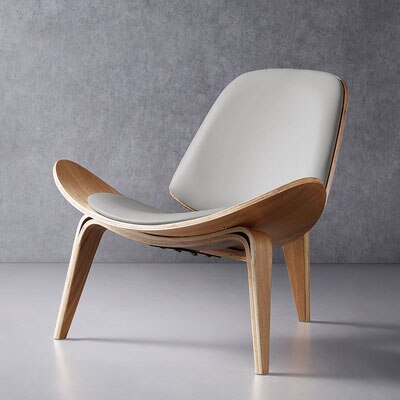 Panton Chair Three-Legged Shell Chair Ash Plywood Fabric Upholstery Furniture Modern Lounge Chair Replica