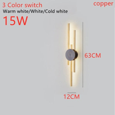 Wall Lamps Surface Mount Minimalist LED Long Coppe Wall Lights