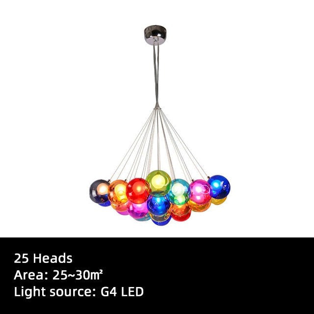 Children's Room Lighting Creative Glass Light Colorful Pendant Lamps Kids Room Hanging Lights