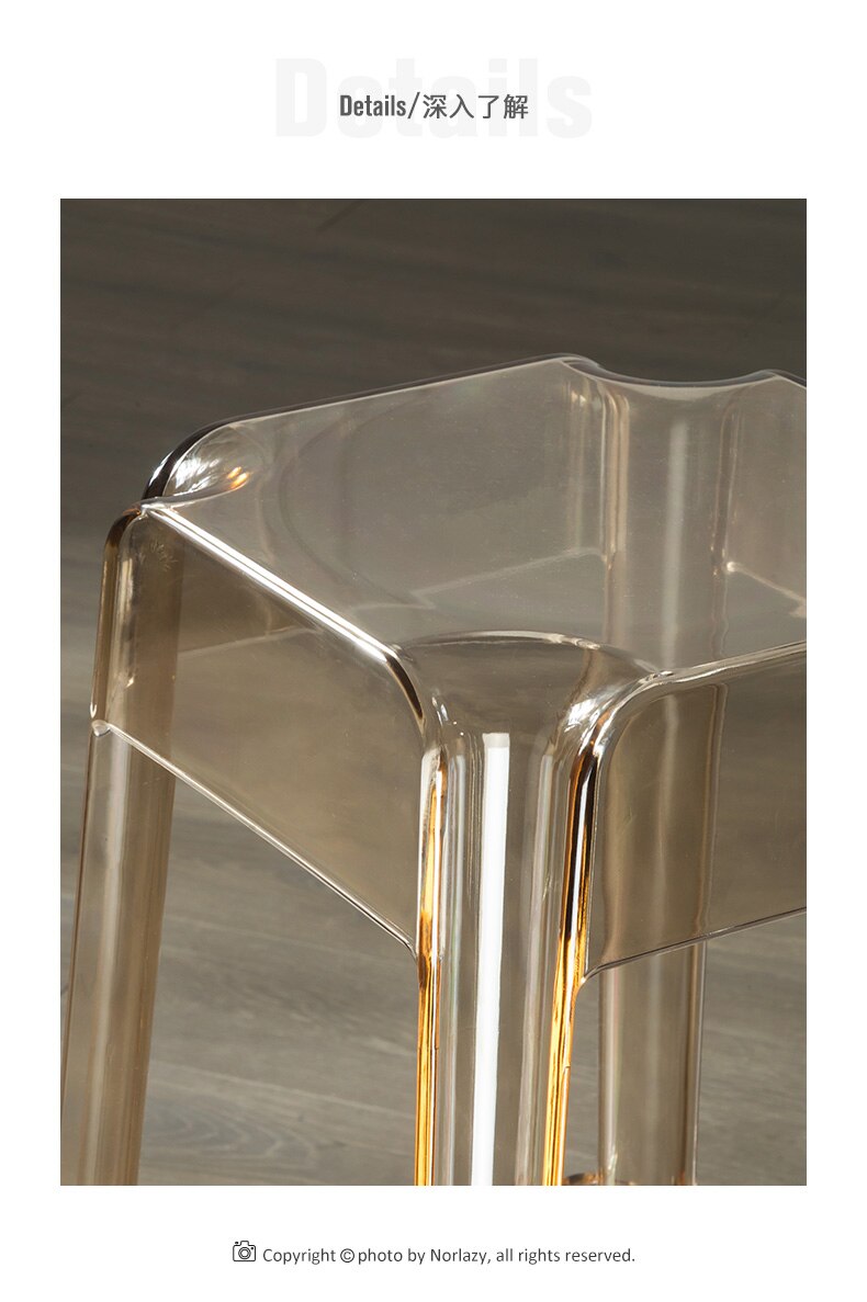 Ghost Chair Nordic Square Creative Transparent Crystal Acrylic Stool