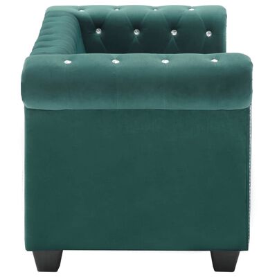 Velvet Modern Living Room 2 Seater Wing Sofa