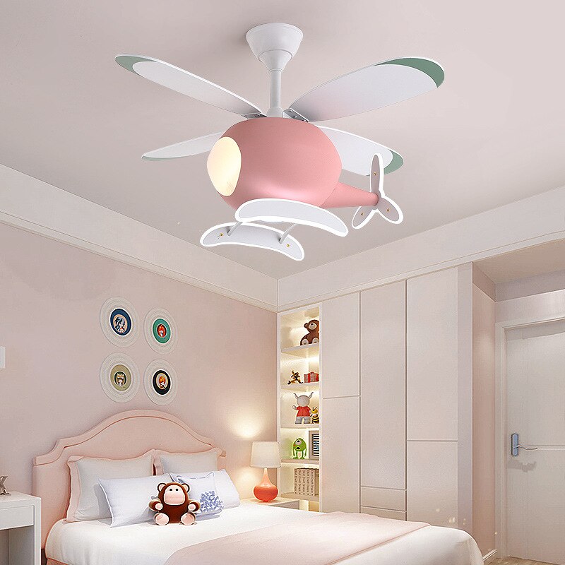 Children's Room Lighting Modern Led Pendant Light Kids Room Aircraftfan Light