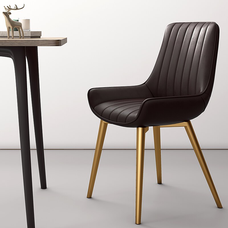 Round Chairs Modern Minimalist Dining Chairs Nordic Light Leather Round Chairs