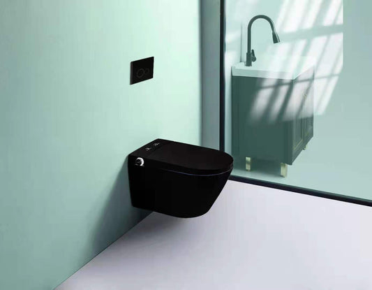 Bathroom Toilet P-trap Wall Hung Intelligent WC Elongated Remote Controlled Smart Bidet Toilette