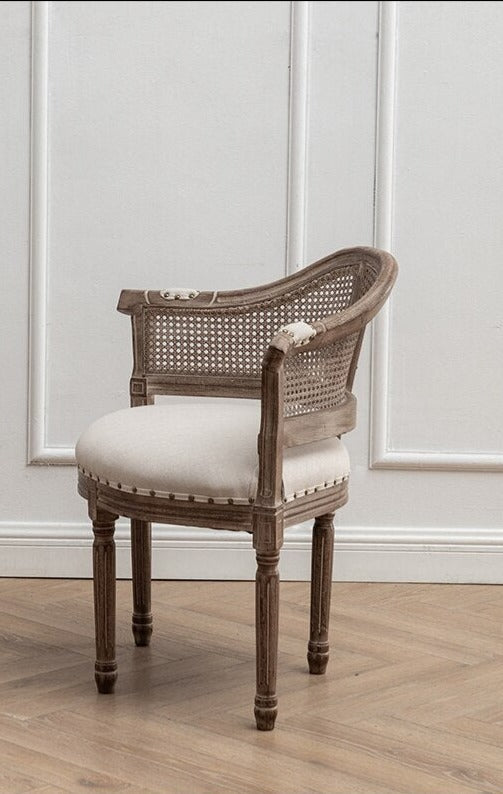 Dining Chair Antique Rattan Back Solid Wood Esszimmerstuhl Leisure Chairs