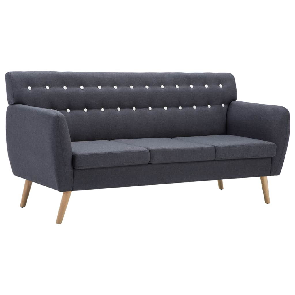 Sofa 3 Seater Upholstered in Dark Gray Sofas