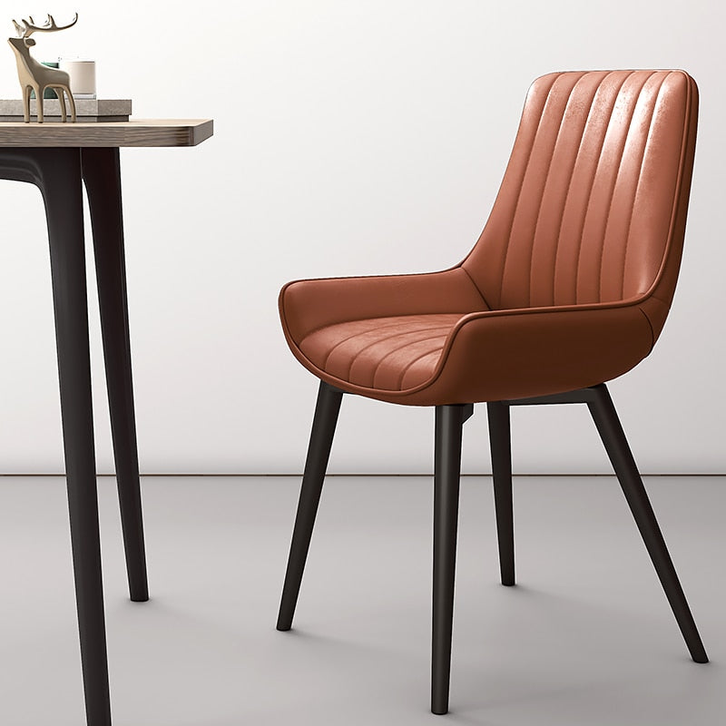 Round Chairs Modern Minimalist Dining Chairs Nordic Light Leather Round Chairs