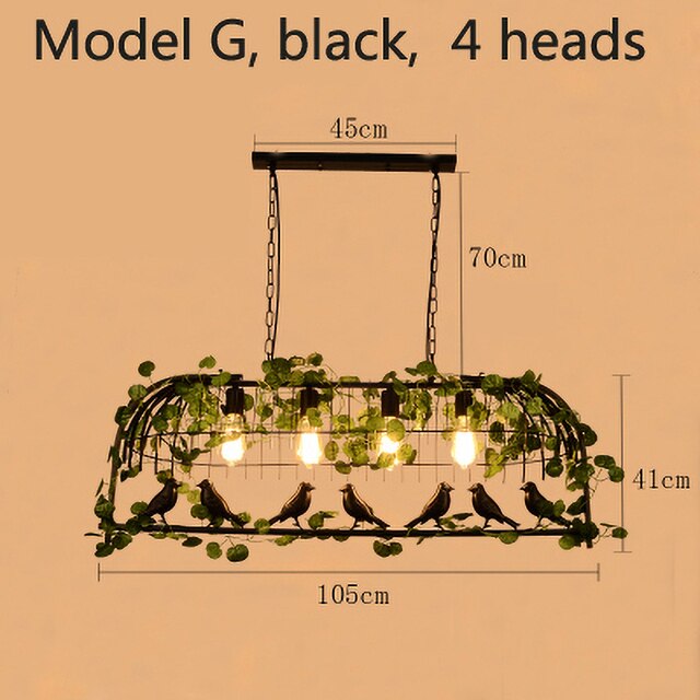 Pendant Light Vintage Bird Cage Lights Garland Hanging Garden Pendant Lights