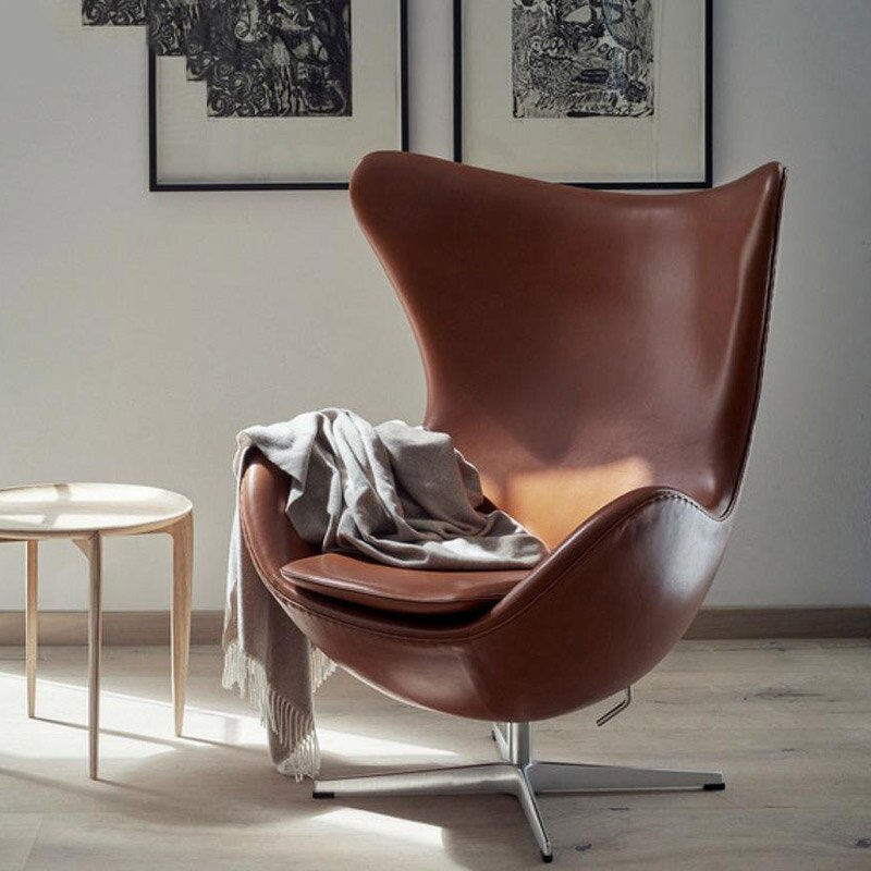 Wing Chair Designer Leisure Nordic Modern Leather Sessel Simple Creative Wing Chairs