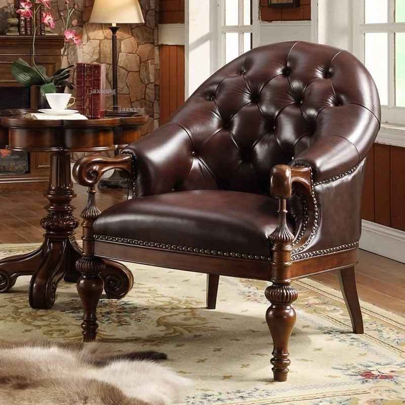 Chesterfield Chair Leather Single Sessel Lobby Chairs Living Room High Back Sesselset