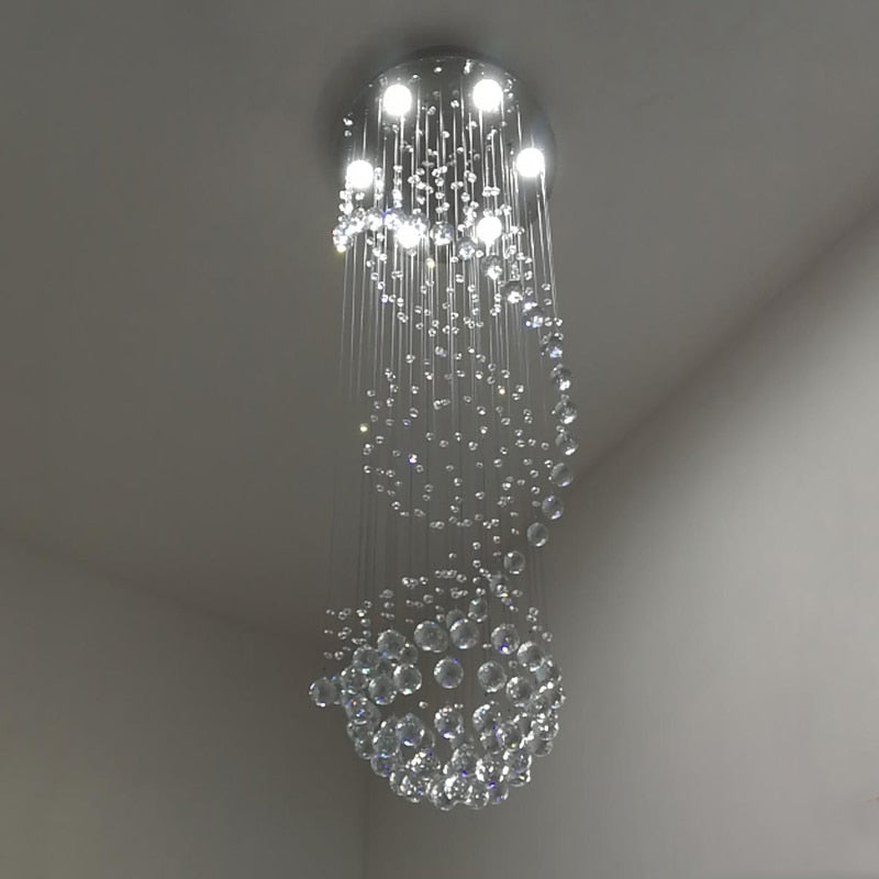 Chandelier Spiral LED Living Room Vitrine Crystal Lighting Lamps Chandeliers