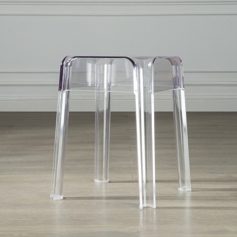 Ghost Chairs Nordic Stools Square Creative Transparent Plastic Chair Crystal Acrylic Stool