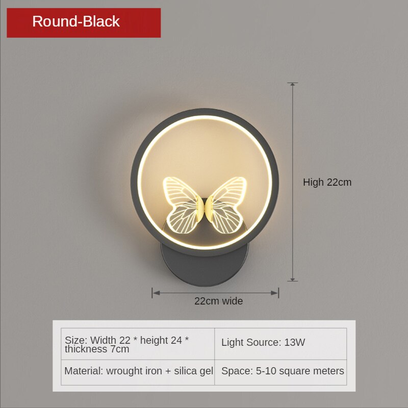 Wall Lamps Modern LED Sconce Butterfly Aisle Gold Bedside Corridor Wall Lights