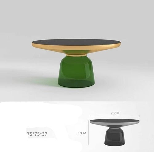 Glass Coffee Tables Living Room Furniture Glass Round Couchtisch Light Luxury Glass Table