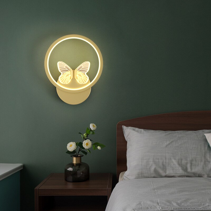 Wall Lamps Modern LED Sconce Butterfly Aisle Gold Bedside Corridor Wall Lights