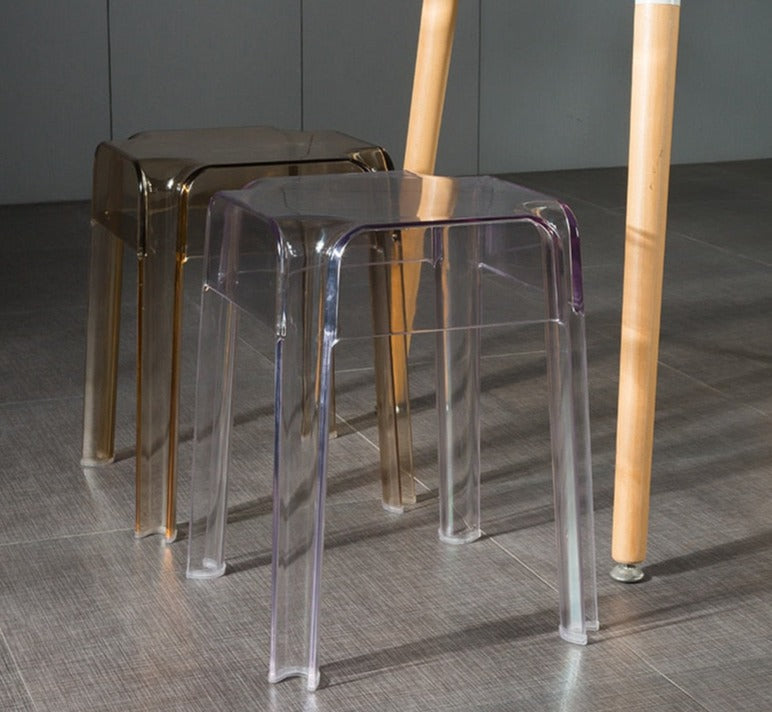 Ghost Chairs Nordic Bar Stools Square Creative Transparent Chair Crystal Acrylic Stool