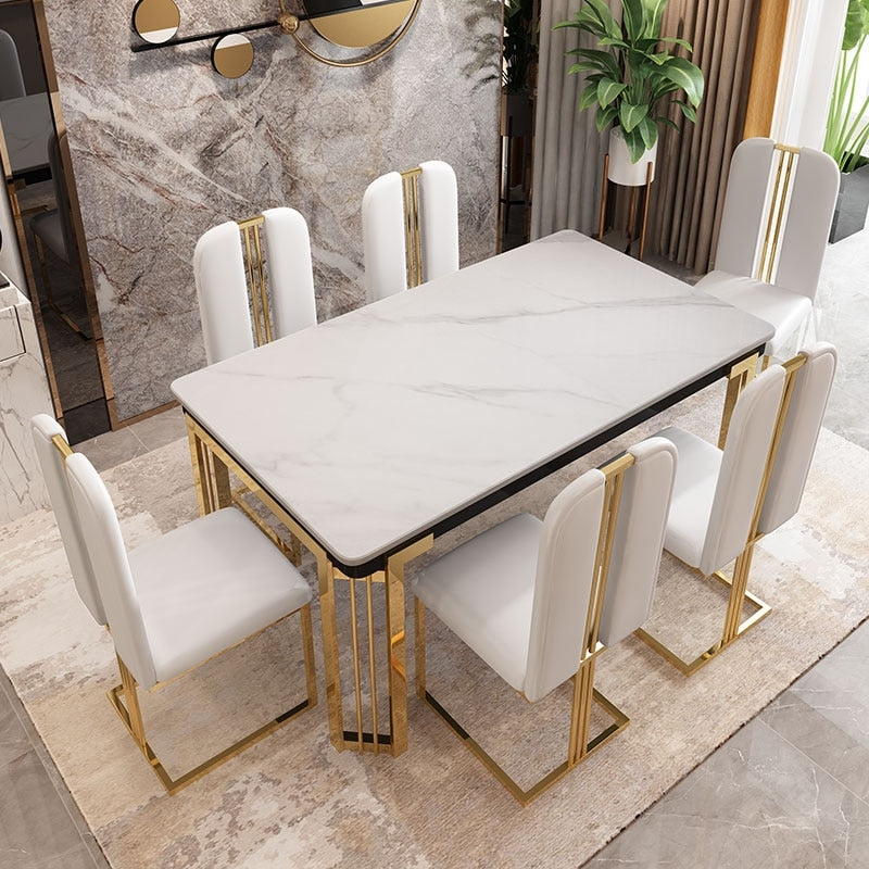 Dining Table Set Minimalist Modern Esstisch Set Nordic Italian Marble Dining Tables Sets