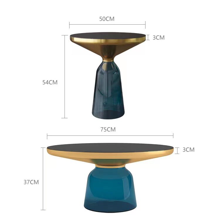 Glass Coffee Tables Living Room Furniture Glass Round Couchtisch Light Luxury Glass Table