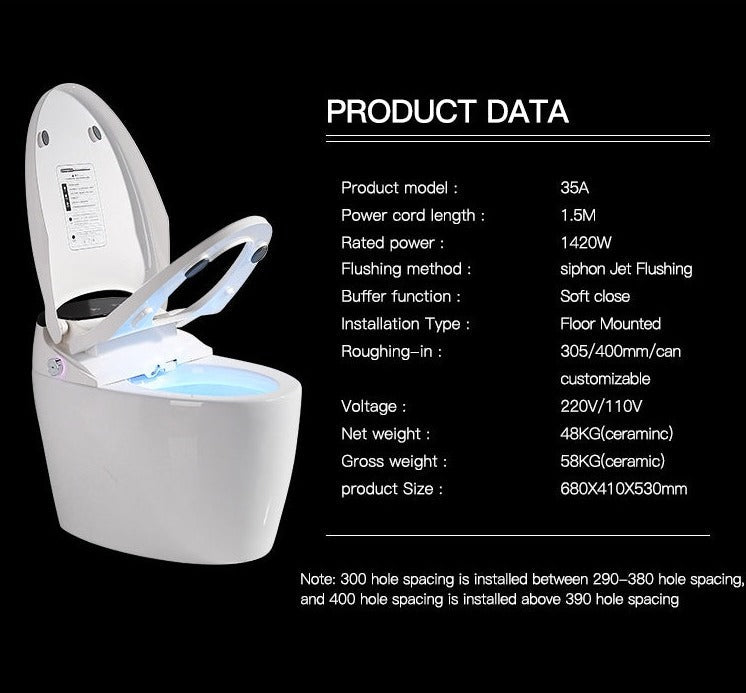 Bathroom Toilet S-trap Intelligent Floor Mounted WC Remote Controlled Smart Bidet Toilette