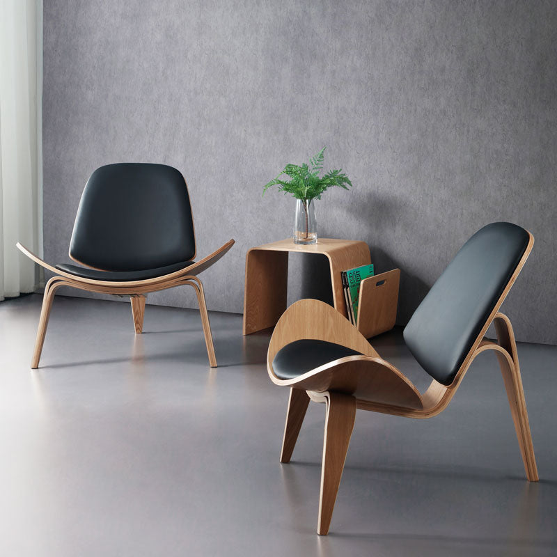 Panton Chair Three-Legged Shell Chair Ash Plywood Fabric Upholstery Furniture Modern Lounge Chair Replica