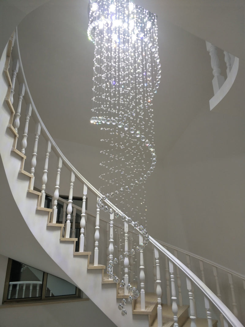 Chandelier New LED K9 Crystal Lights Long Staircase Chandeliers