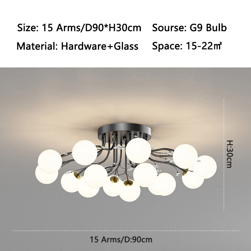 Chandelier Nordic Glass Ball G9 Led Ceiling Lights Crystal Ceiling Lamps Chandeliers