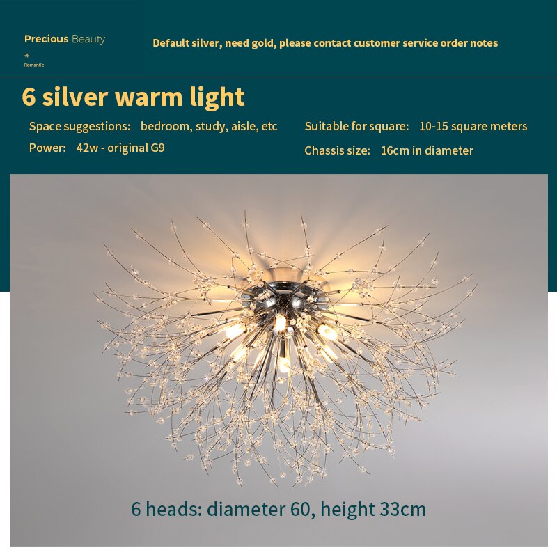 Ceiling Lights Dandelion Crystal Creative Starburst Chandeliers