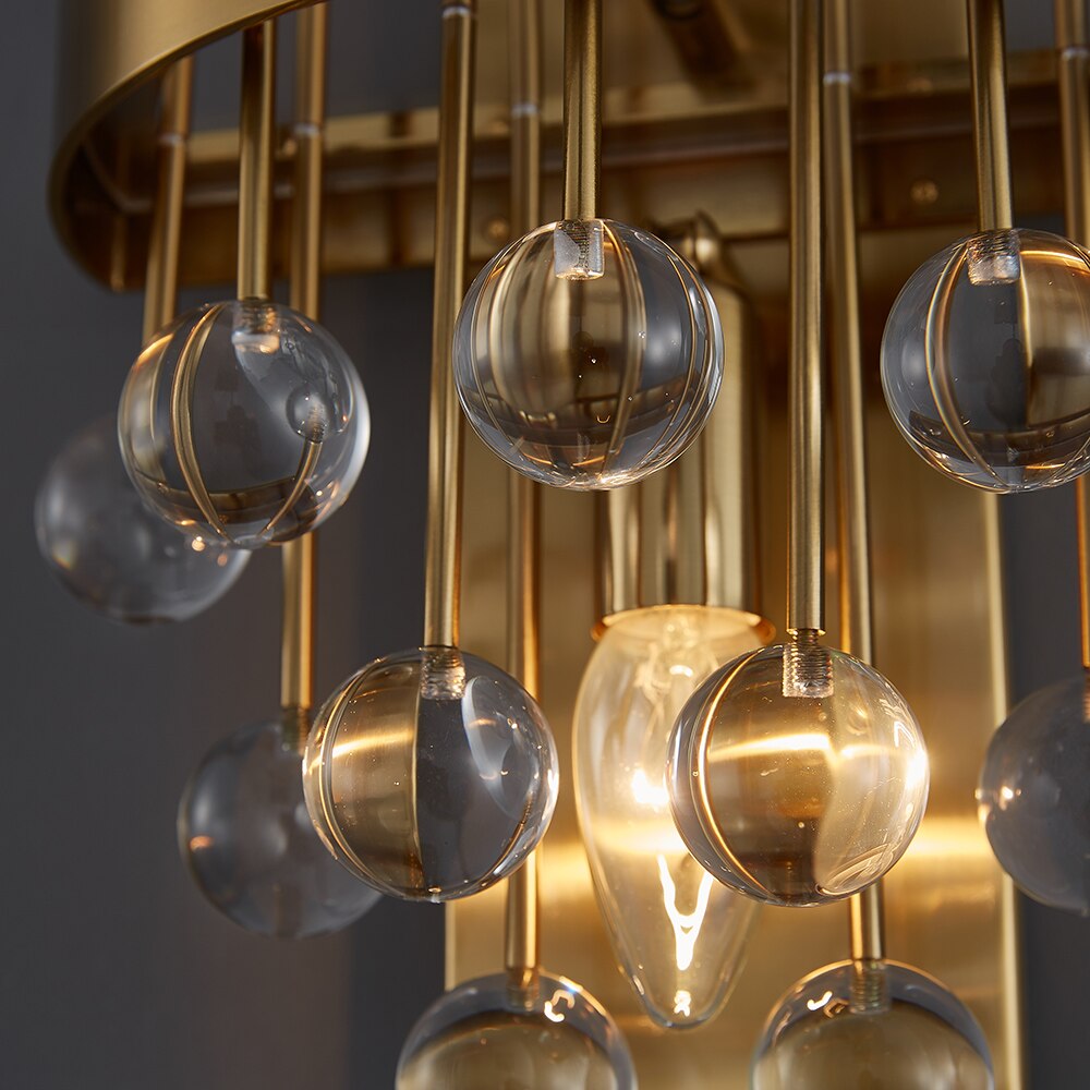 Wall Lamps Modern Gold Crystal Brushed Copper Wall Lights