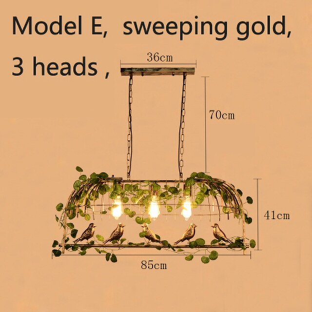 Pendant Light Vintage Bird Cage Lights Garland Hanging Garden Pendant Lights