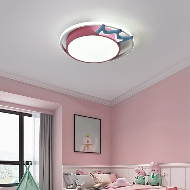 Childrens Room Lights Modern Led Fixture Warm Crown Ceiling Lights