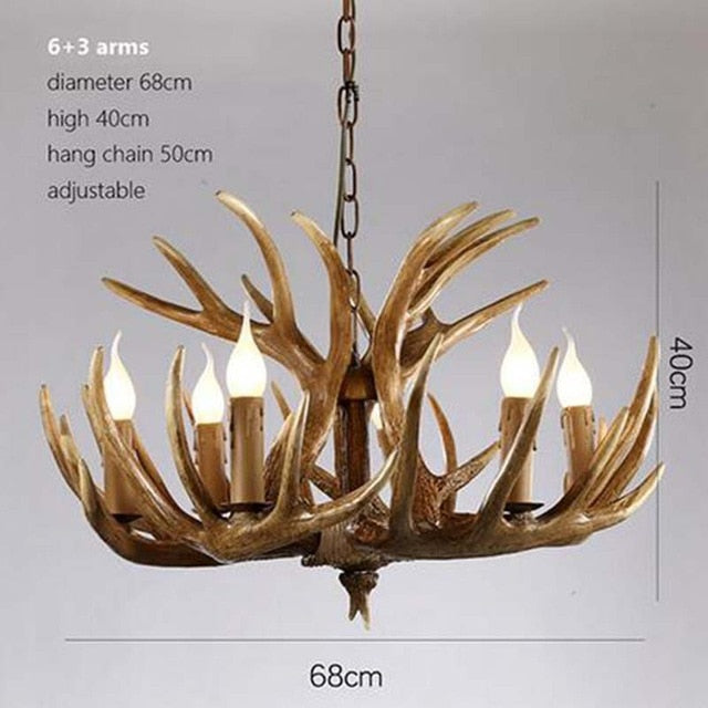 Chandelier American Country Antler Pendant Lights Candle Antler Lighting Antler LOFT Resin Deer Horn Chandeliers