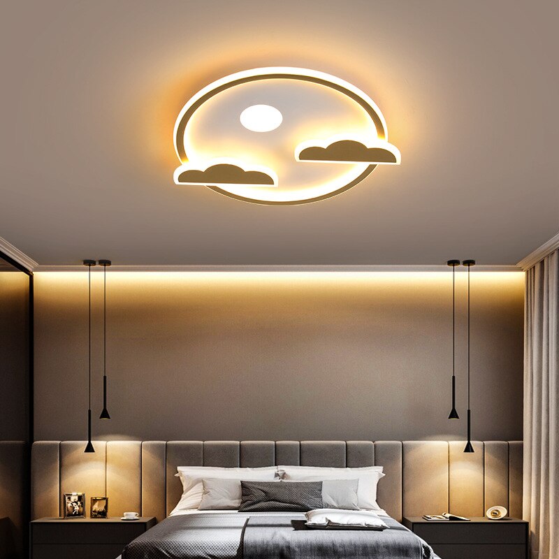 Children's Room Lighting Cloud Led Lighting Hall Nordic Indoor Gold Round Ceiling Lights