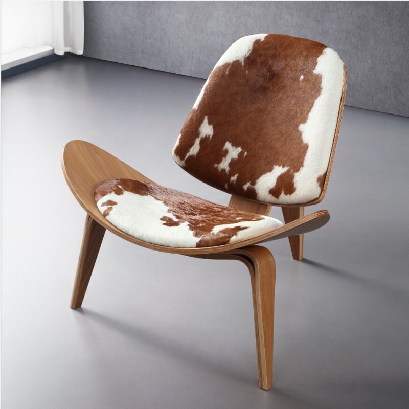 Panton Chairs Wooden Leather Upholstered Shell Shape Lounge Luxury Panton Chair