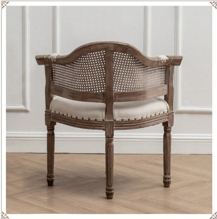 Dining Chair Antique Rattan Back Solid Wood Esszimmerstuhl Leisure Chairs