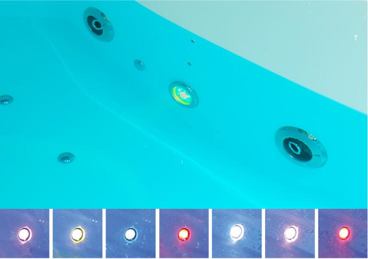 Bathtub Bathroom Fiberglass Whirlpool Badewanne Acrylic Hydromassage Surfing Colourful LED Light Bubble Bathtubs