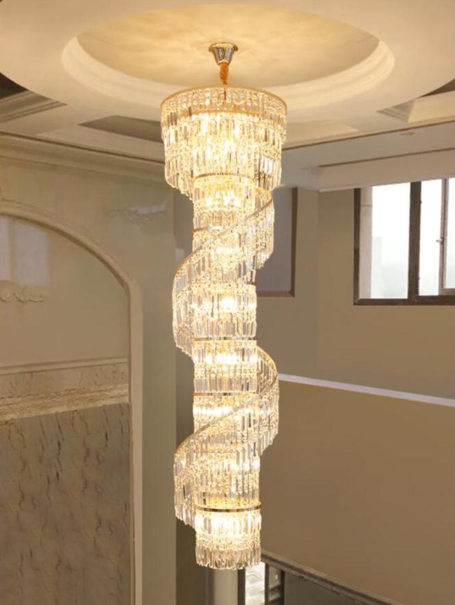 Chandelier Duplex Building Hollow Crystal Large Chandeliers