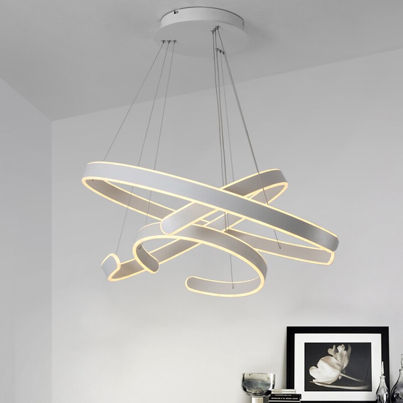 Pendant Light Geometry Circle Rings Acrylic Aluminum Body LED Lighting Pendant Lights