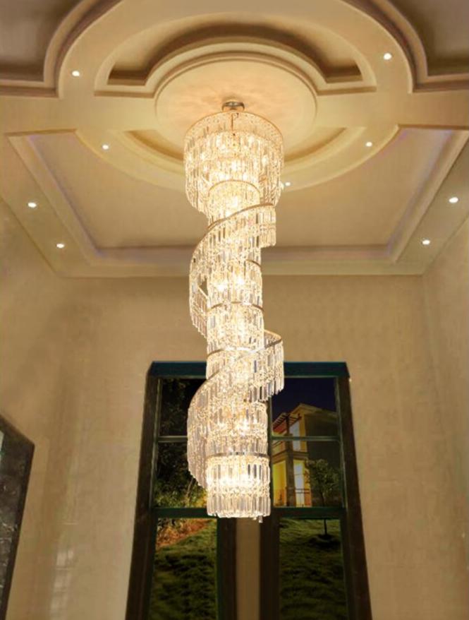 Chandelier Duplex Building Hollow Crystal Large Chandeliers