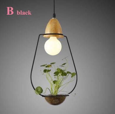 Pendant Light Green Plant Wrought Iron Circle Glass Bowl Pendant Lights