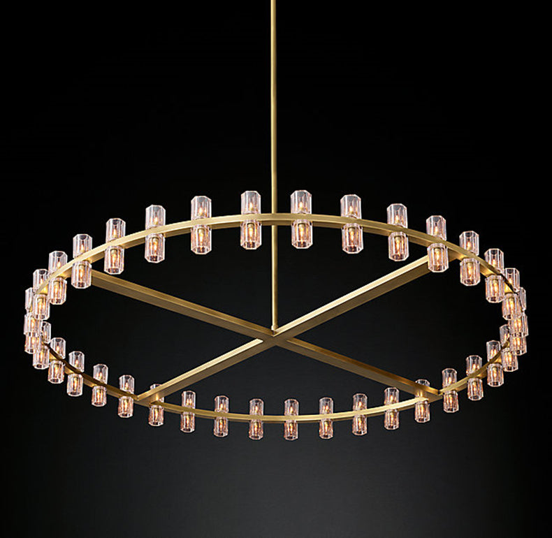 Pendant Light American G4 Led Chandelier Lustre K9 Crystal Gold Round Metal Led Pendant Lights