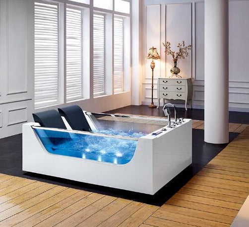 Bathtub Bathroom Fiberglass Whirlpool Badewanne Acrylic Hydromassage Surfing Colourful LED Light Bubble Bathtubs