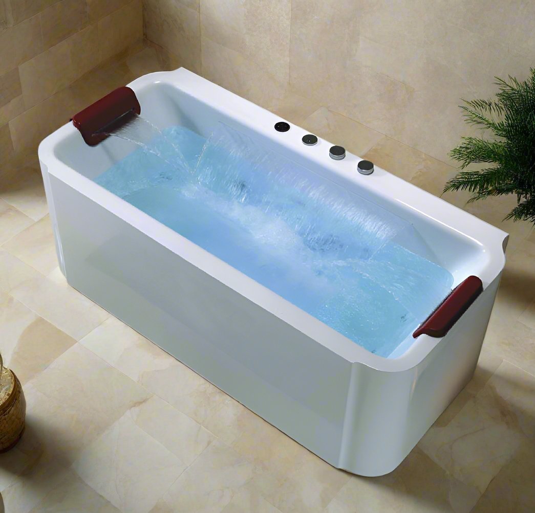 Bathtub Bathroom European Freestanding Rectangular Massage Whirlpools Waterffall Badewanne 