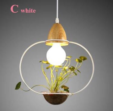 Pendant Light Green Plant Wrought Iron Circle Glass Bowl Pendant Lights