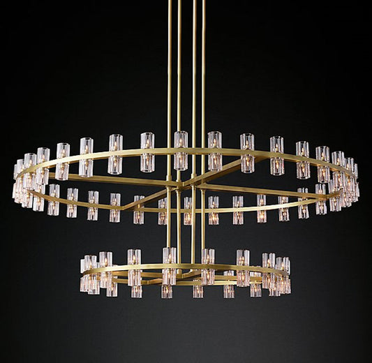 Pendant Light American G4 Led Chandelier Lustre K9 Crystal Gold Round Metal Led Pendant Lights